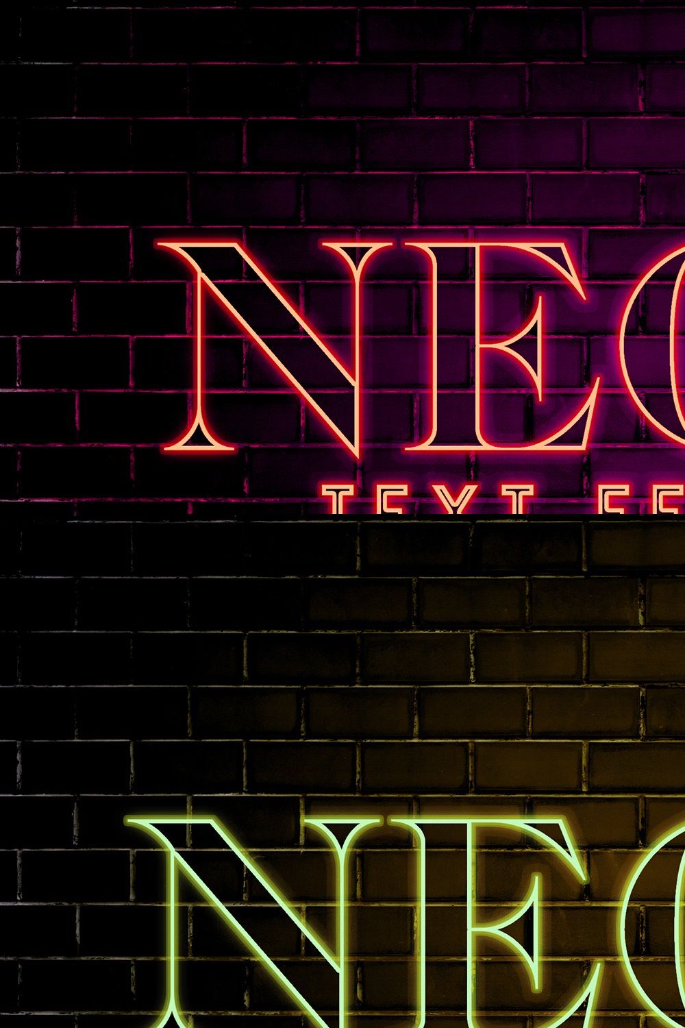Neon Text Effect pinterest preview image.