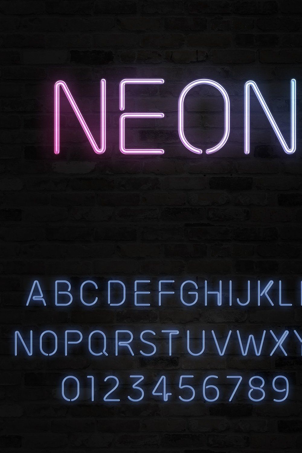 Neon Text Effect - Neon Letters pinterest preview image.