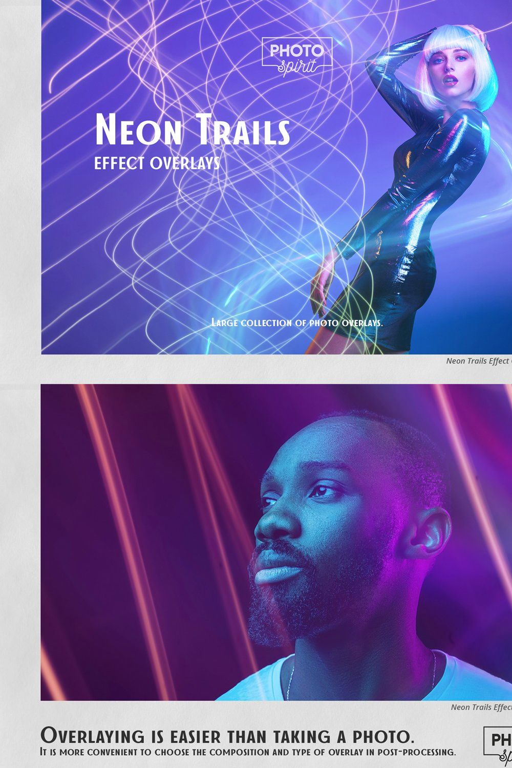 Neon Trails Overlays Effect pinterest preview image.