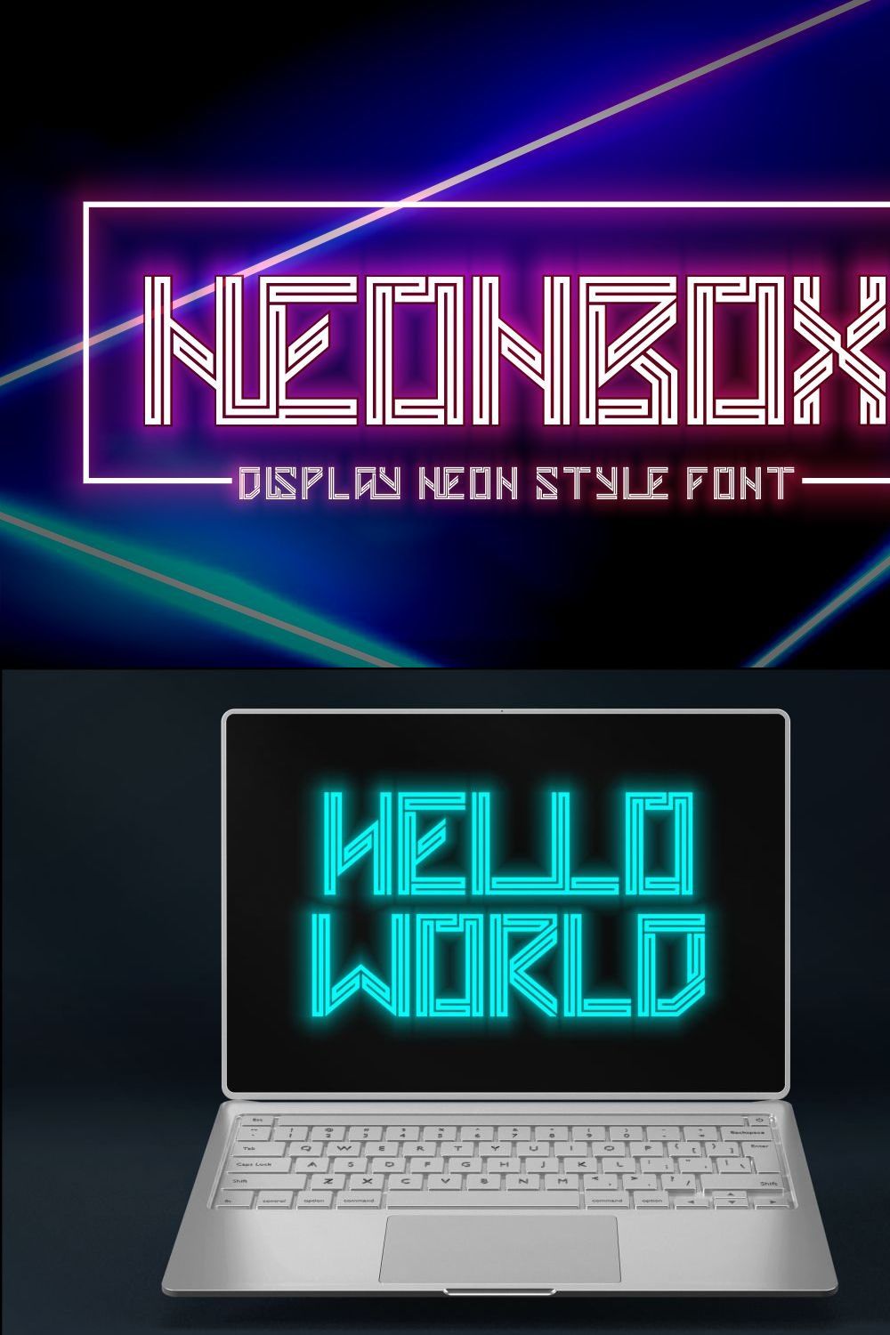 Neonbox - Display Neon Style Font pinterest preview image.