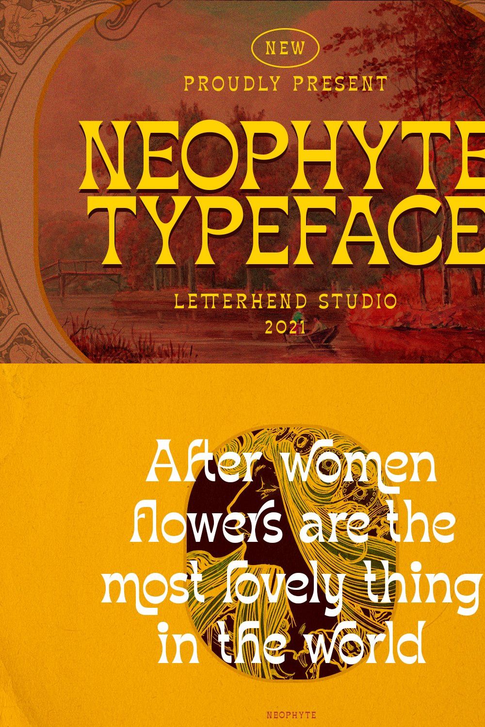 Neophyte Typeface pinterest preview image.