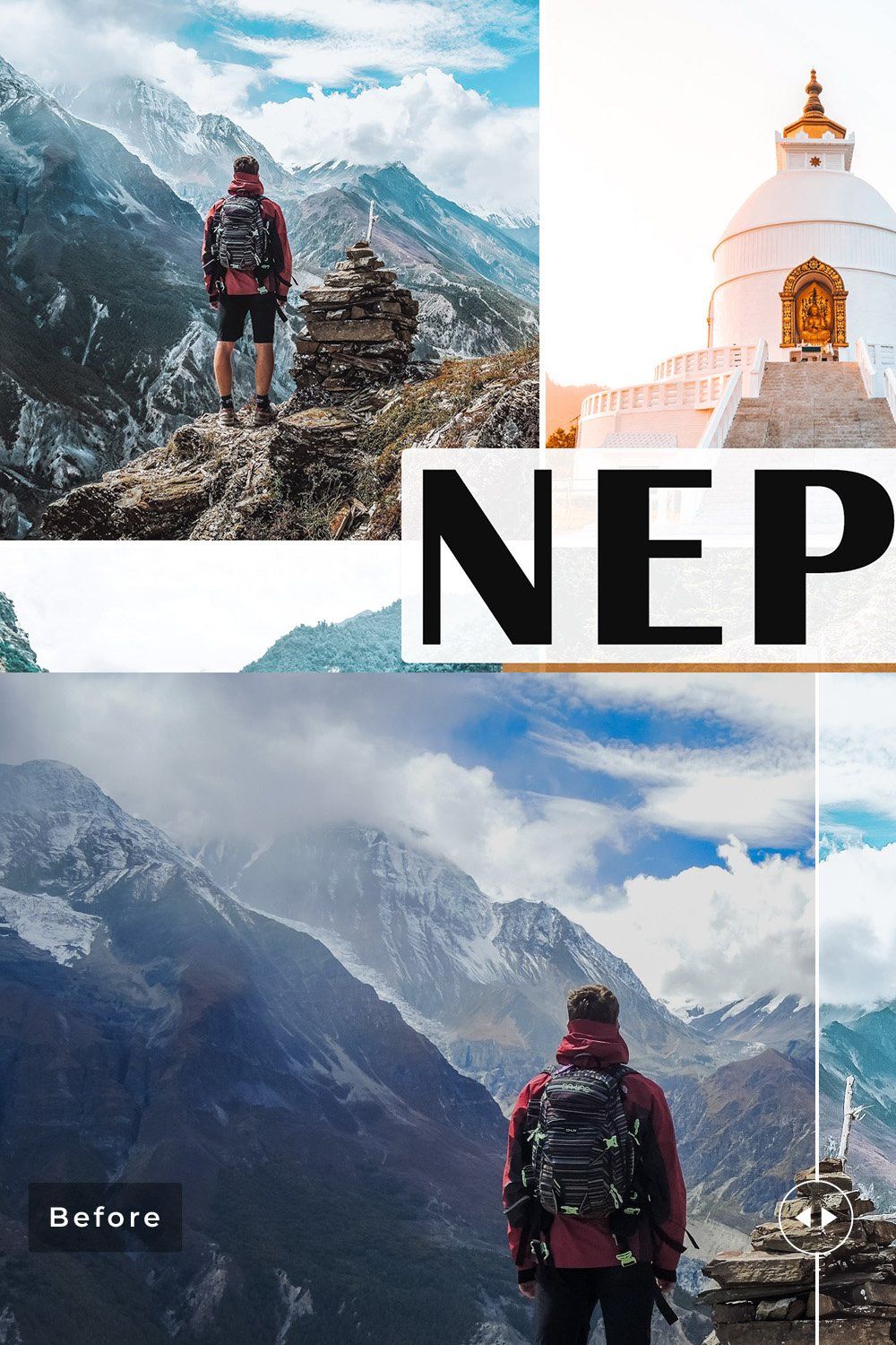 Nepal Pro Lightroom Presets Pack pinterest preview image.