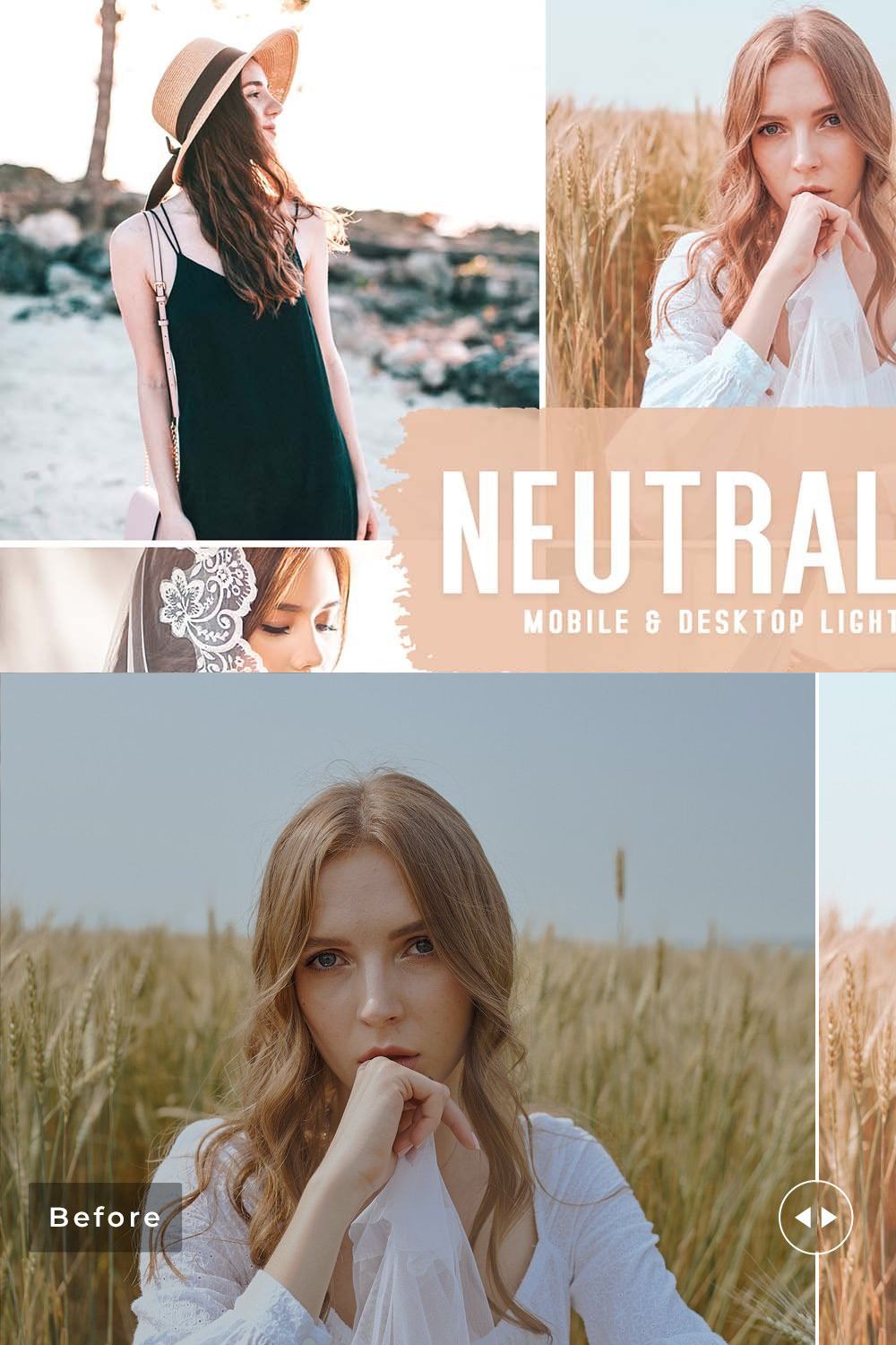 Neutral Chic Pro Lightroom Presets pinterest preview image.