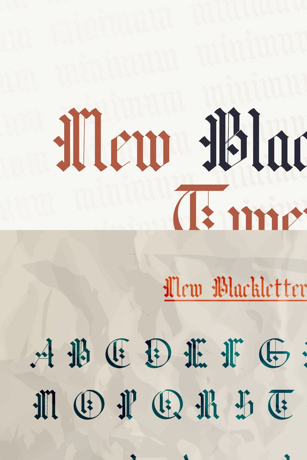 New Blackletter Typeface font. pinterest preview image.