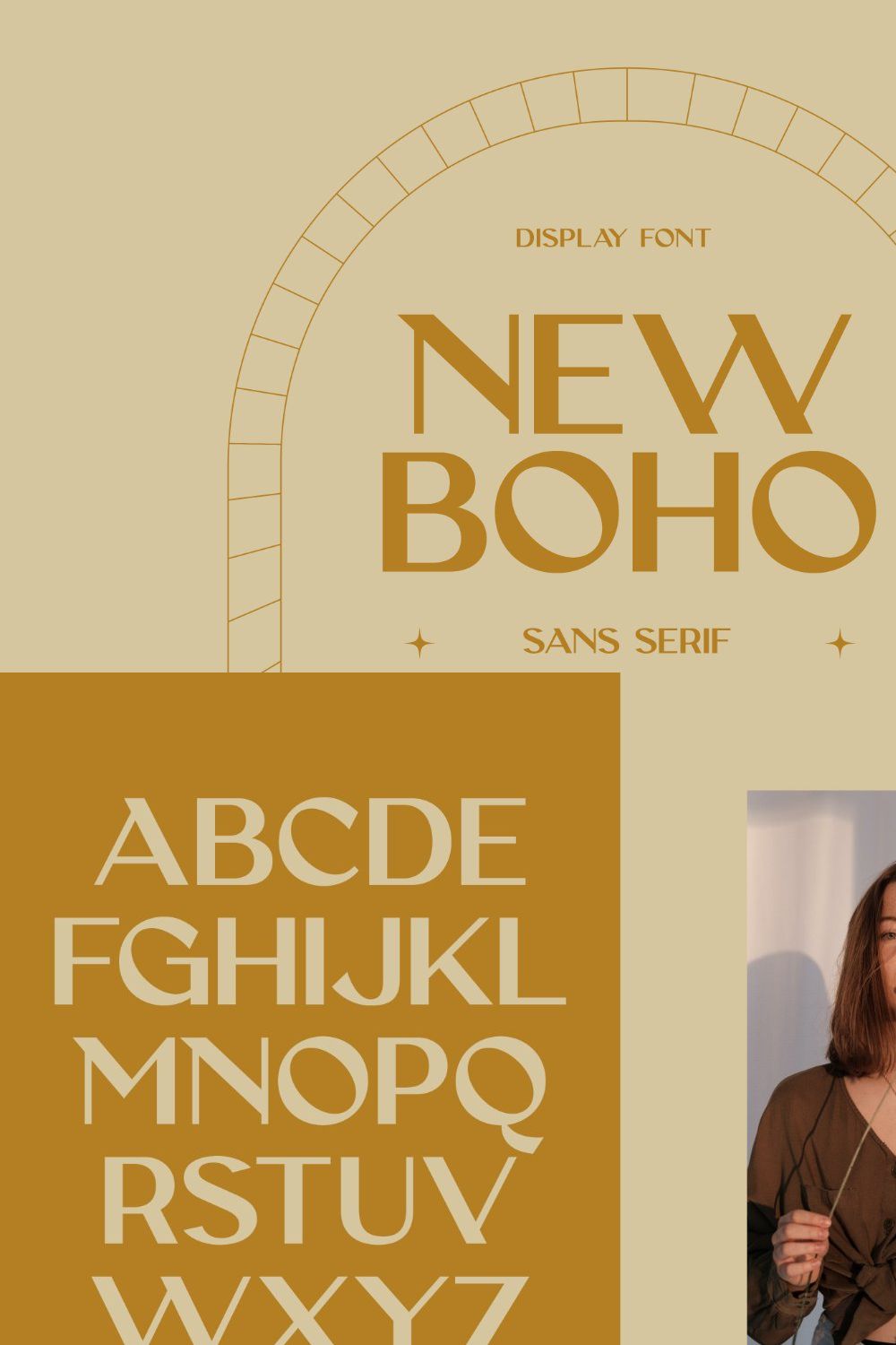 New Boho - Unique Sans Serif Display pinterest preview image.