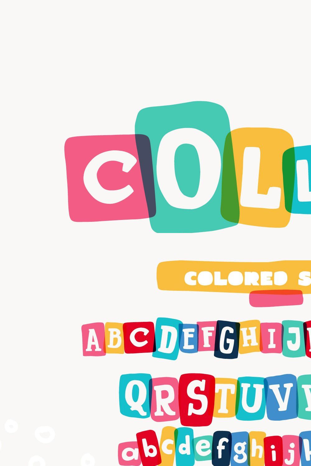 New Collage colored font pinterest preview image.