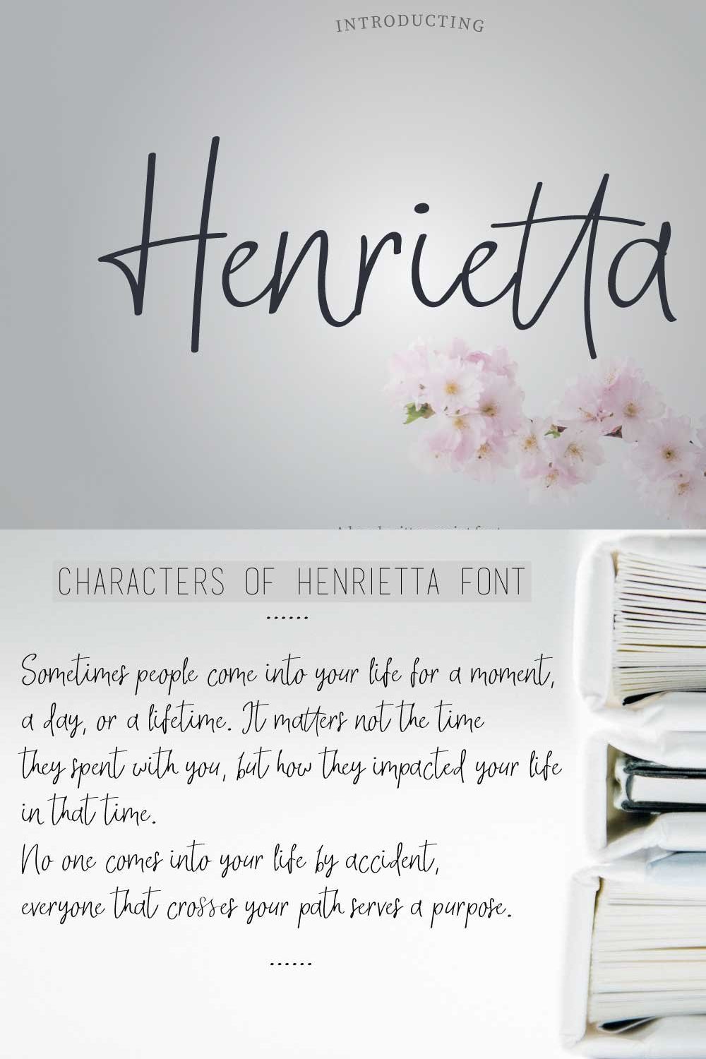 New! Henrietta | Signature Font pinterest preview image.