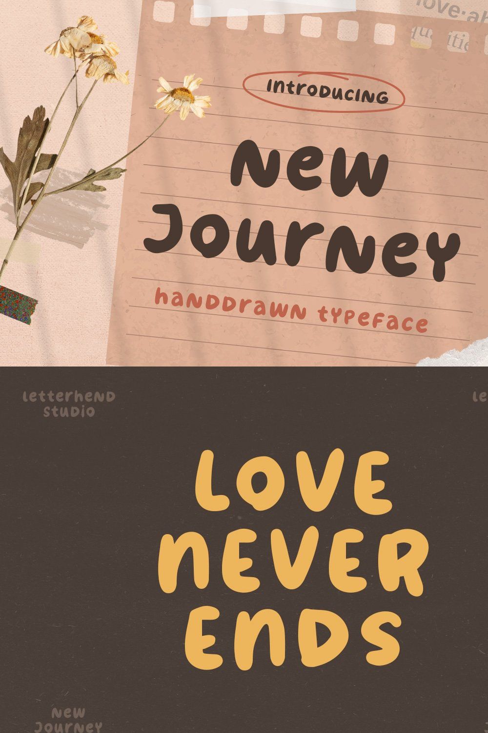 New Journey - Fun Font pinterest preview image.