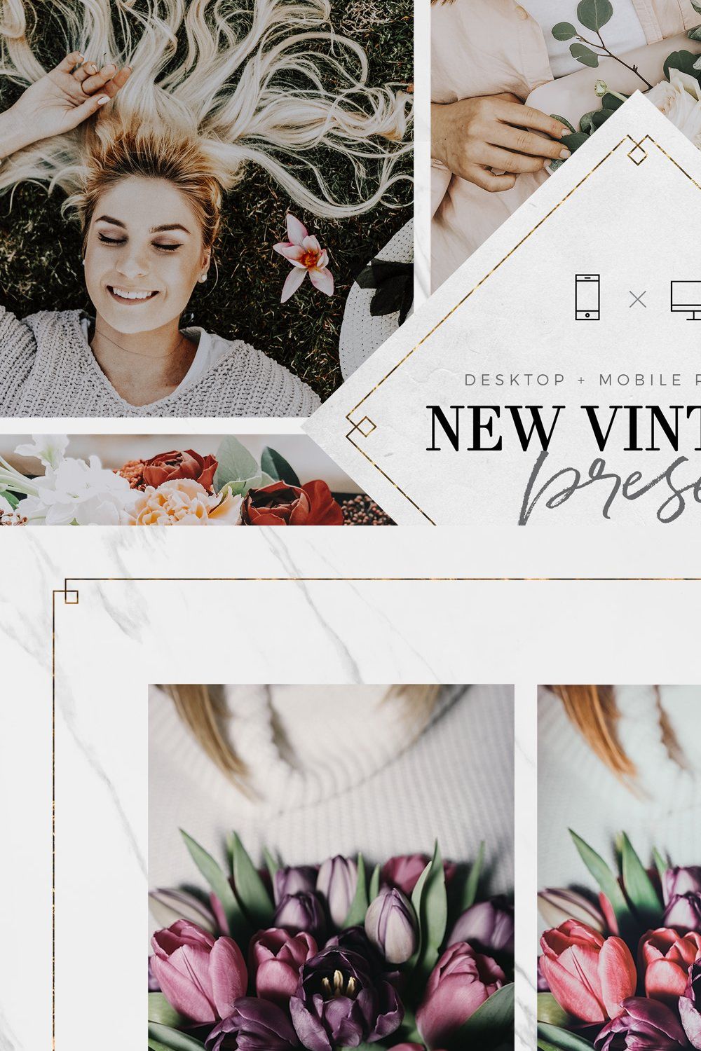 New Vintage Lightroom Preset Bundle pinterest preview image.