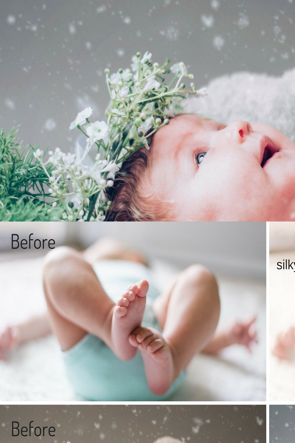 Newborn and Kids Lightroom Presets pinterest preview image.