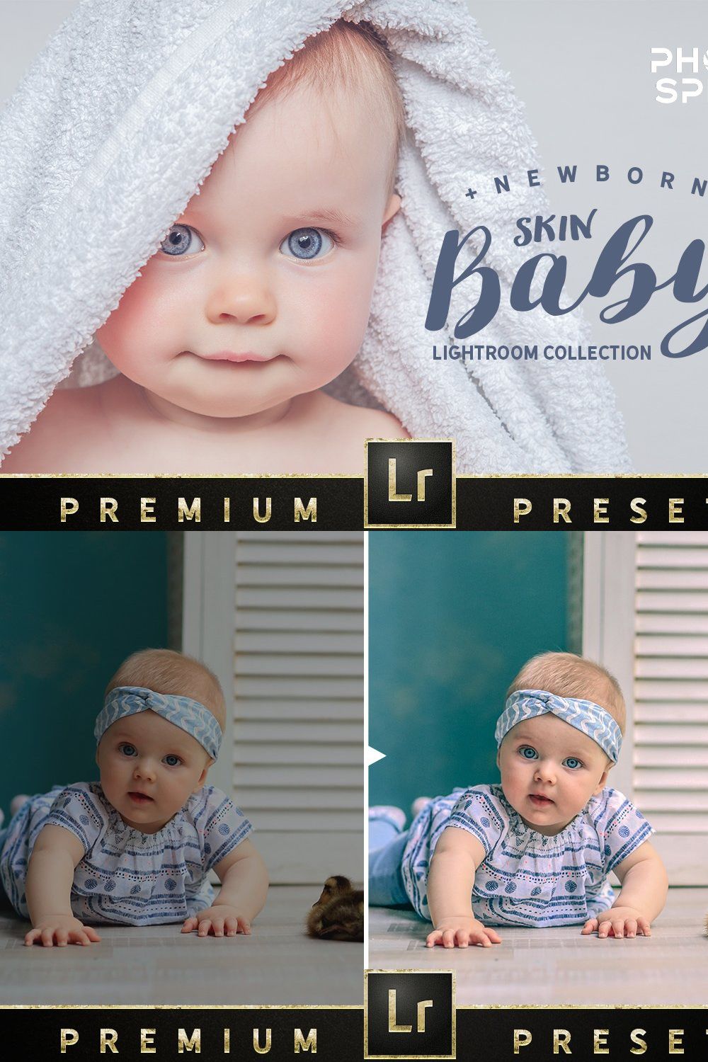 Newborn Baby Lightroom Collection pinterest preview image.
