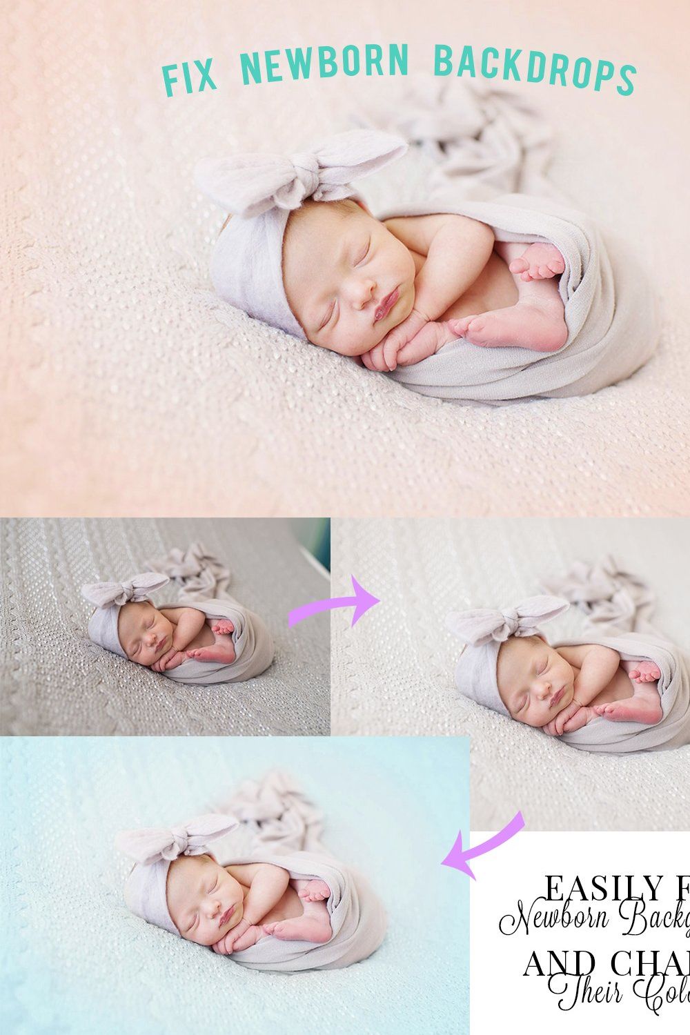 Newborn Backdrop Overlays-PS + PSE pinterest preview image.
