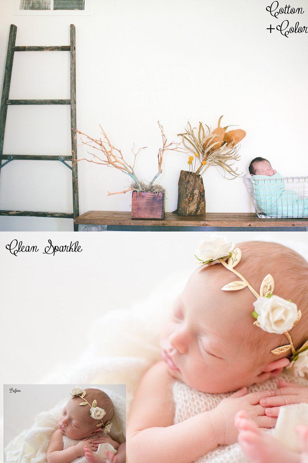 Newborn Lightroom Presets-LR pinterest preview image.