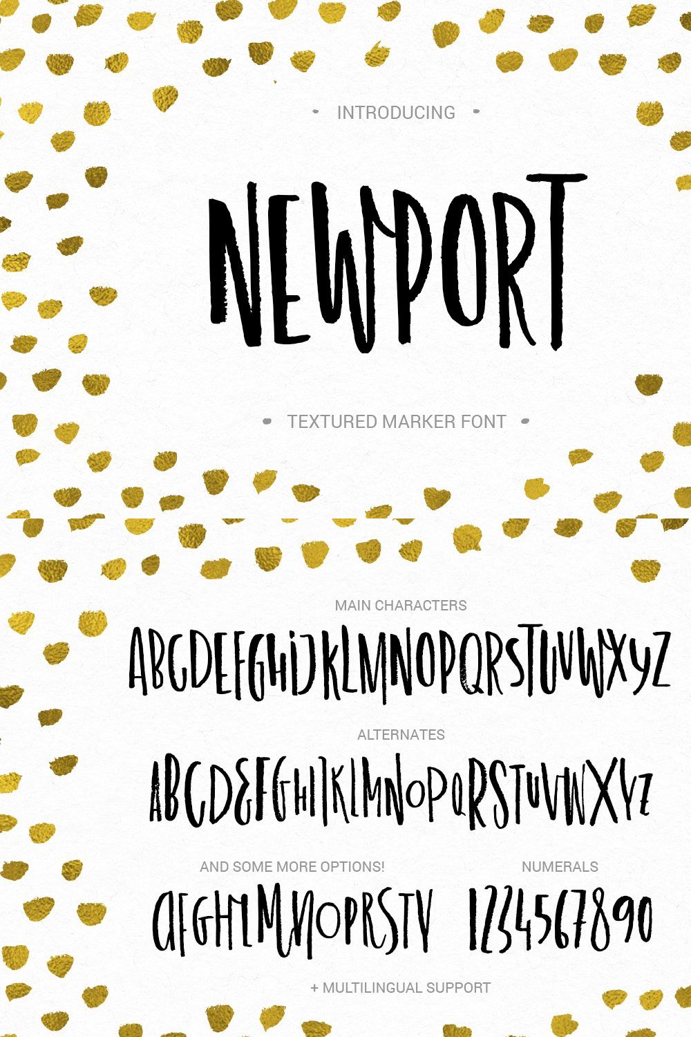 Newport - marker font pinterest preview image.