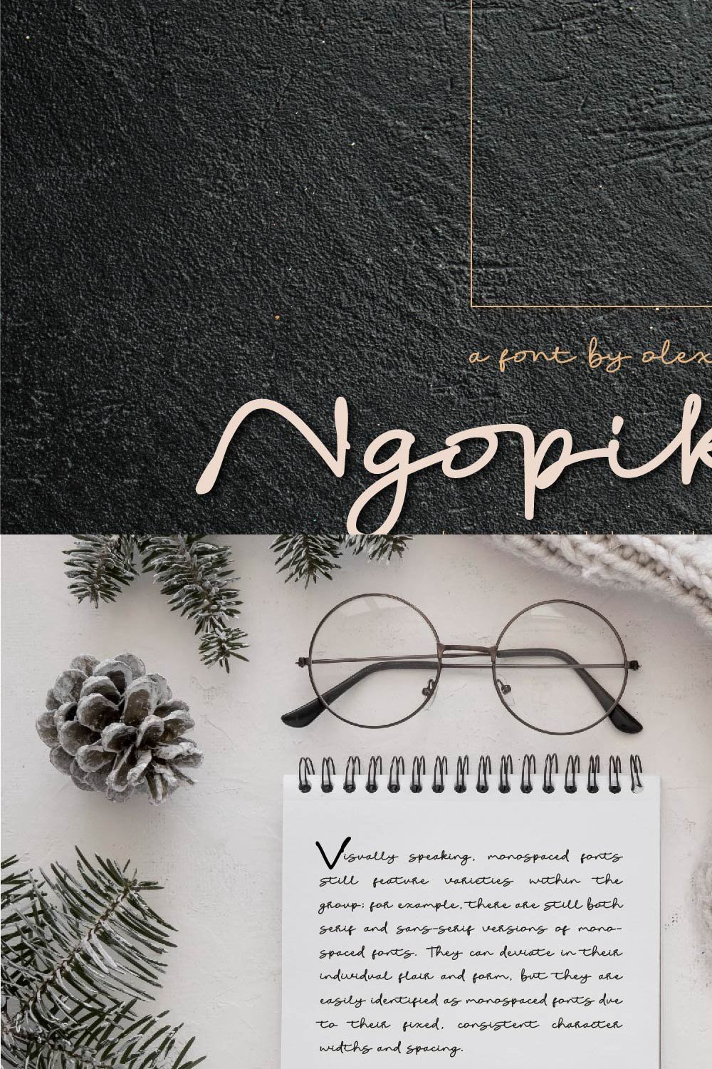 Ngopikita - Handlettered font pinterest preview image.