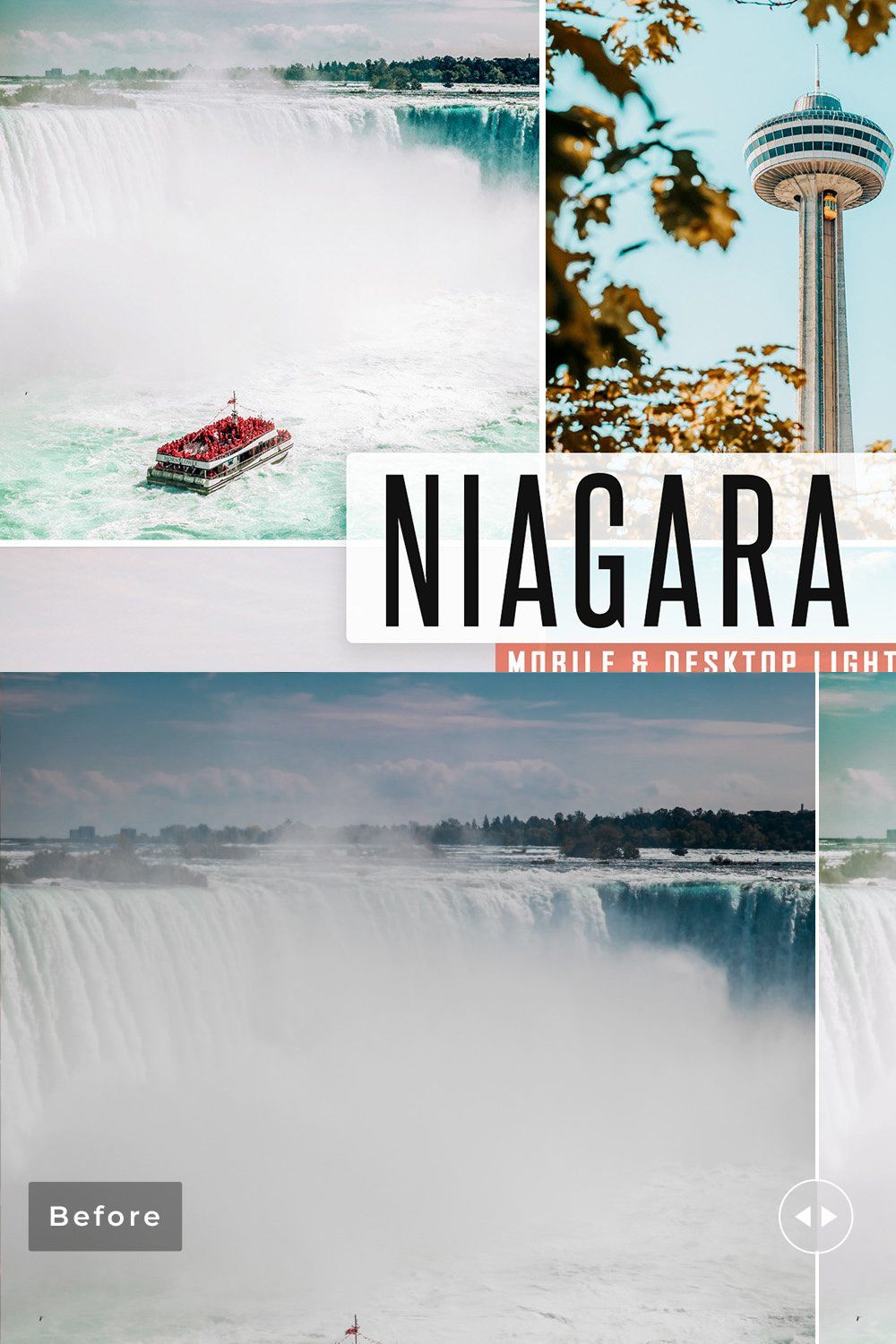 Niagara Falls Pro Lightroom Presets pinterest preview image.