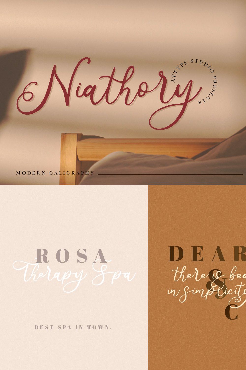 Niathory - Modern Calligraphy Font pinterest preview image.