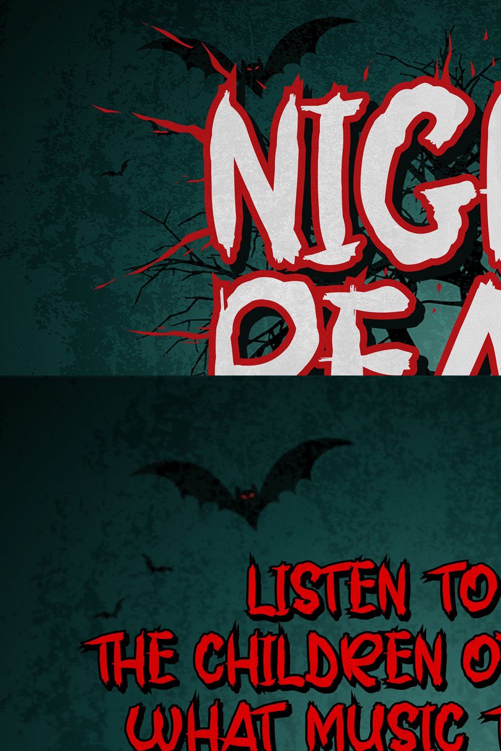 Night Beats - Scary Halloween Font pinterest preview image.