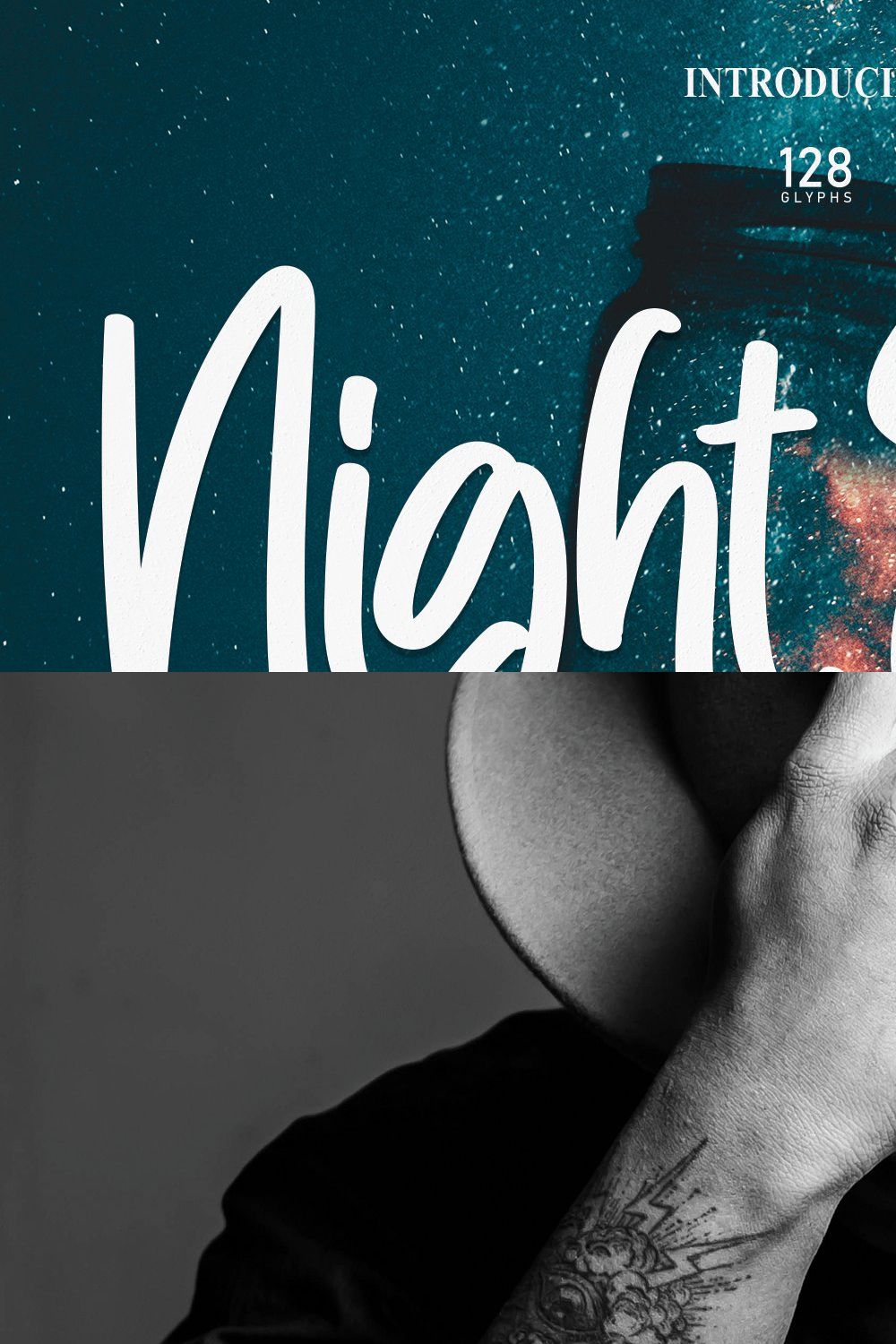 Night Stars | Script Font pinterest preview image.