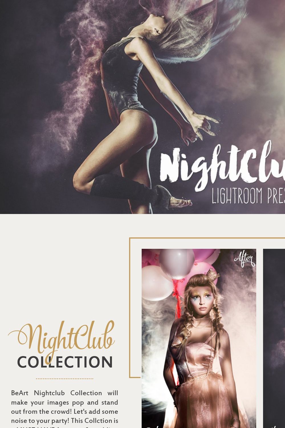 Nightclub Party Lightroom Presets pinterest preview image.