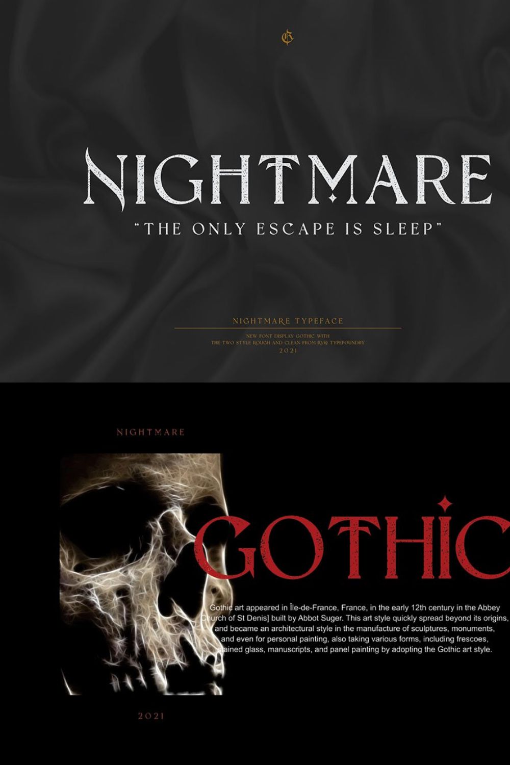 Nightmare Gothic pinterest preview image.