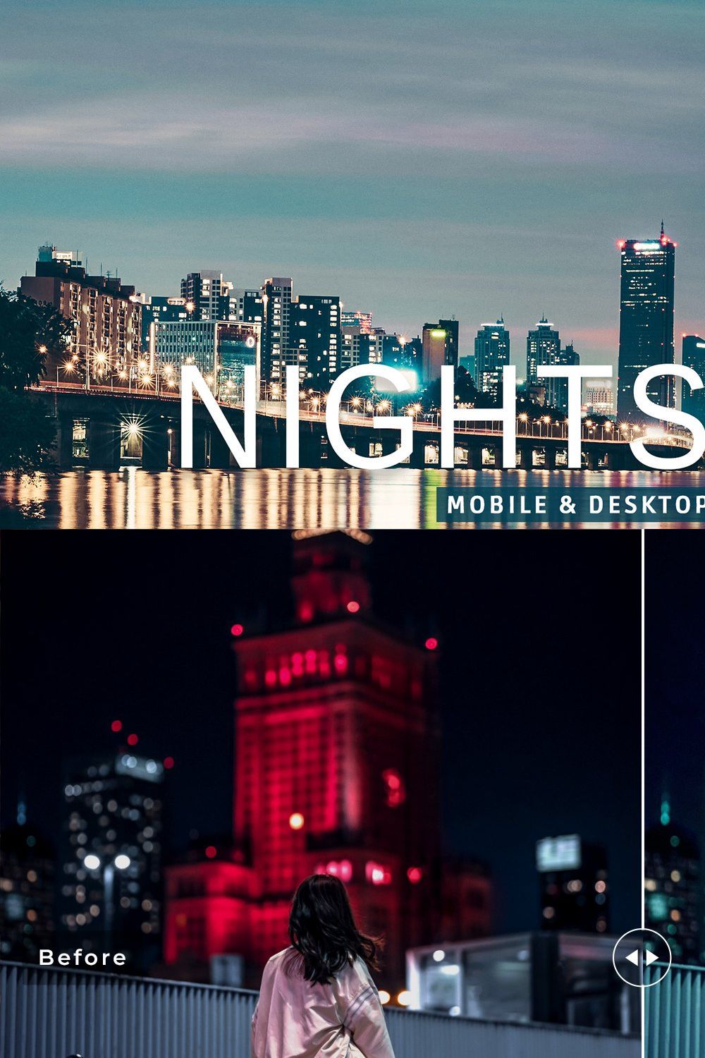 Nightscape Pro Lightroom Presets pinterest preview image.