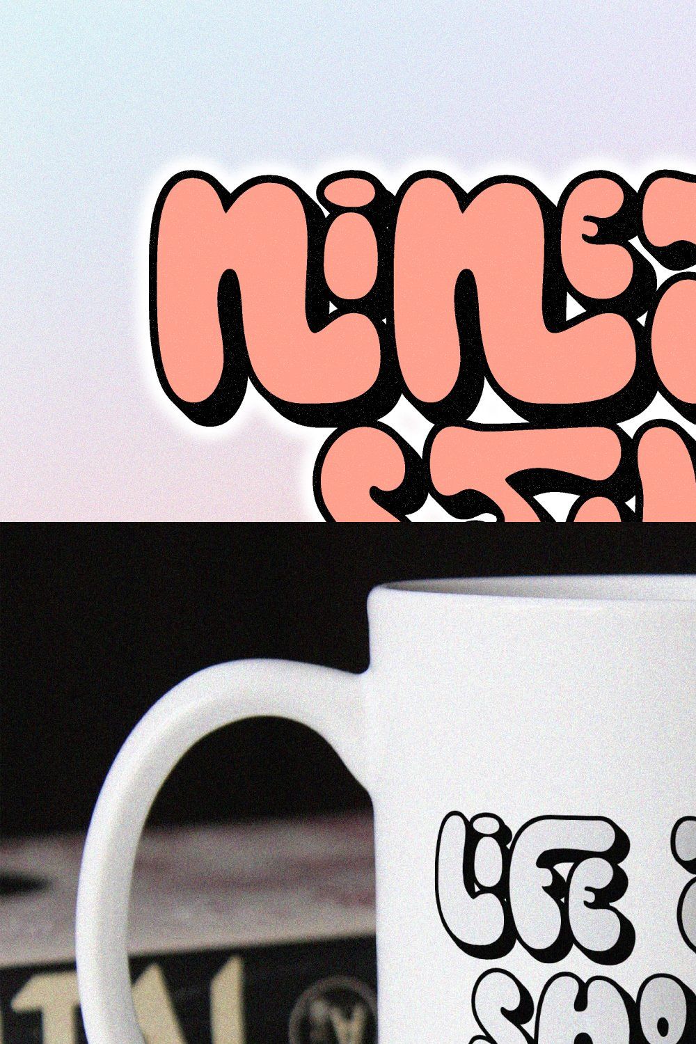 Nineties Stuff - Groovy Font pinterest preview image.