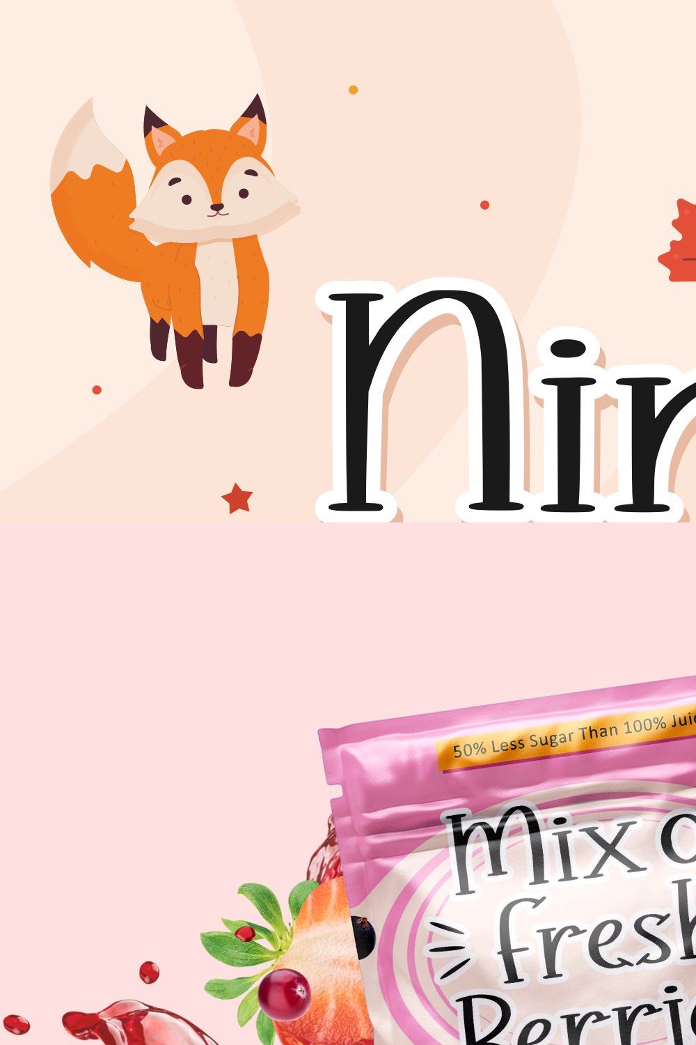 Ninety Starfox Playful Display Font pinterest preview image.