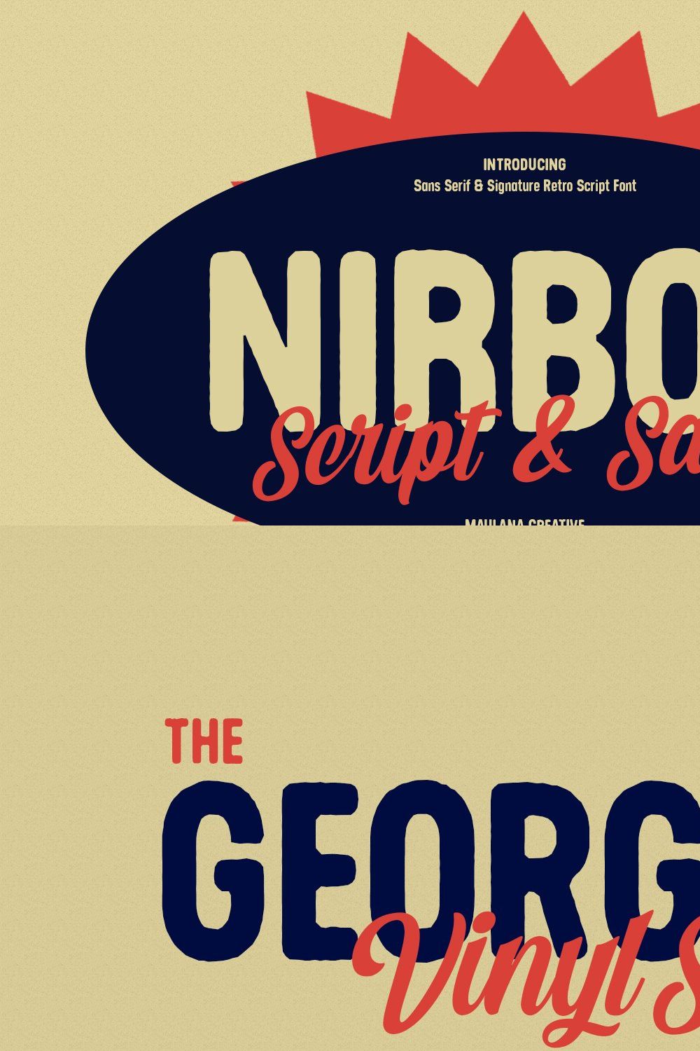 Nirbon Display Font pinterest preview image.