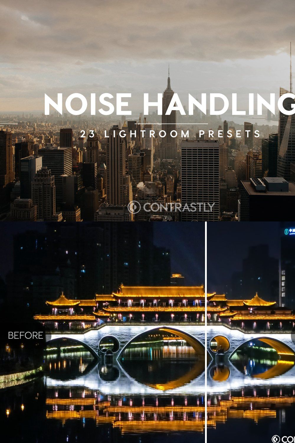 Noise Handling Lightroom Presets pinterest preview image.