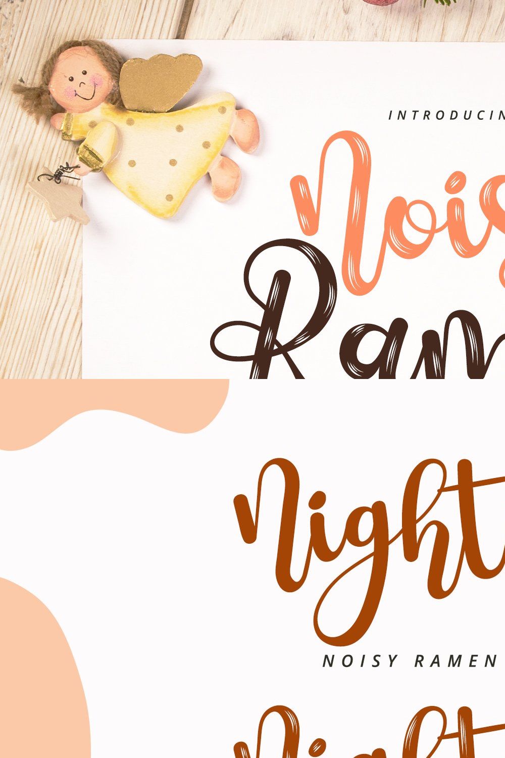 Noisy Ramen - Cute Handwritten Font pinterest preview image.
