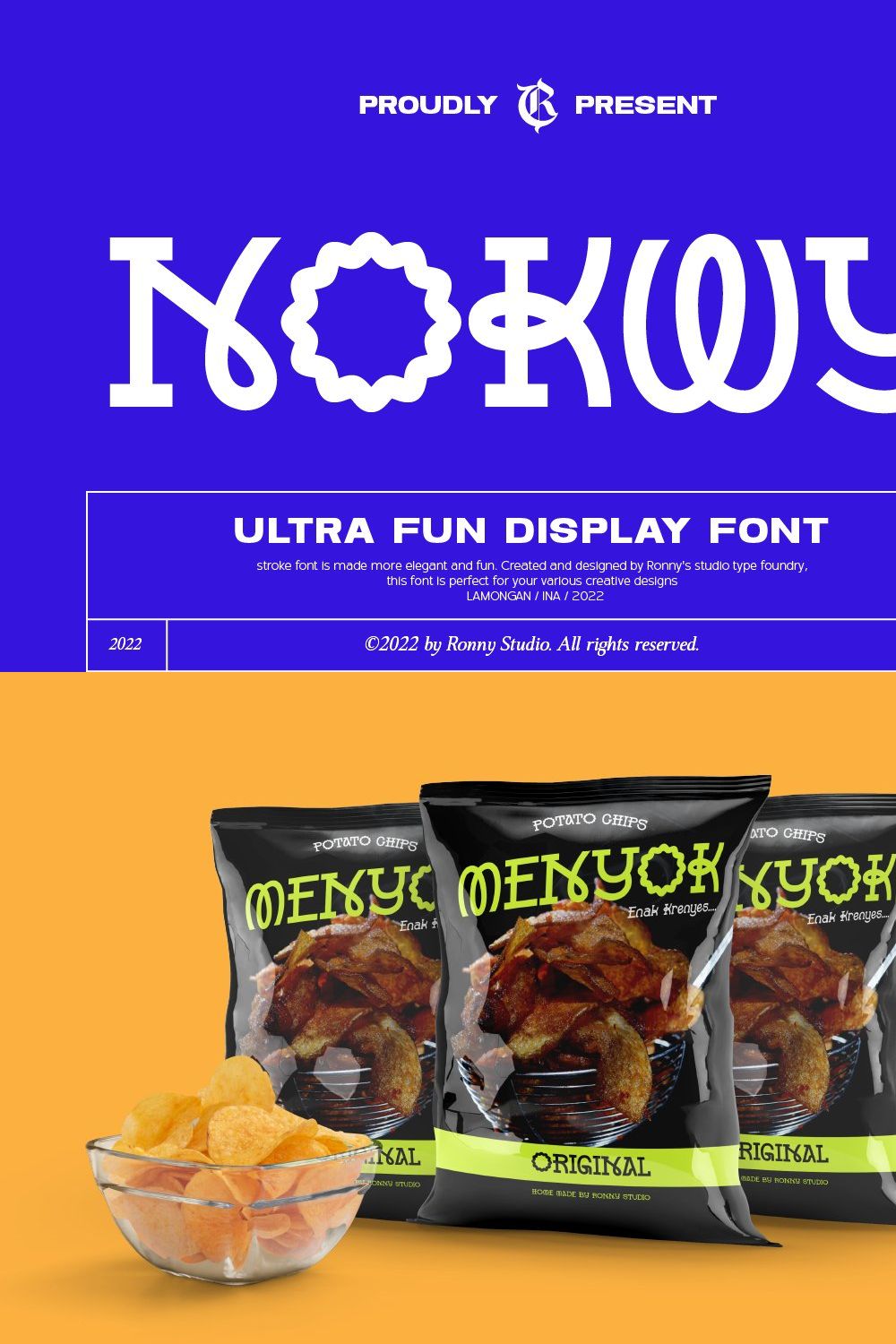 Nokwy - Ultra Fun Display Font pinterest preview image.