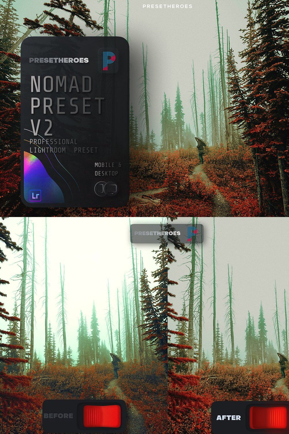 Nomad Lightroom Preset v2 pinterest preview image.