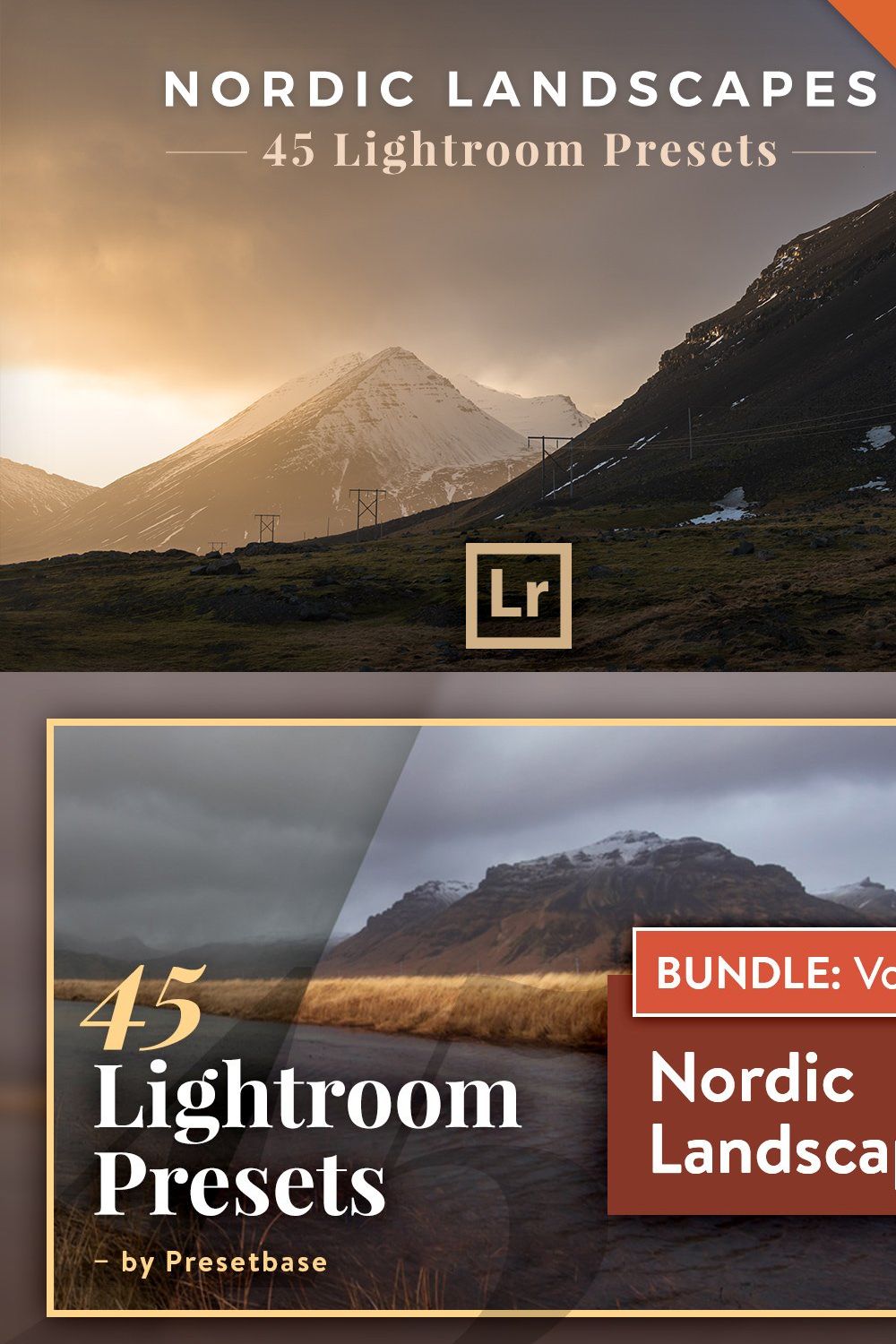 Nordic Landscapes Vol. 1-3 Lightroom pinterest preview image.