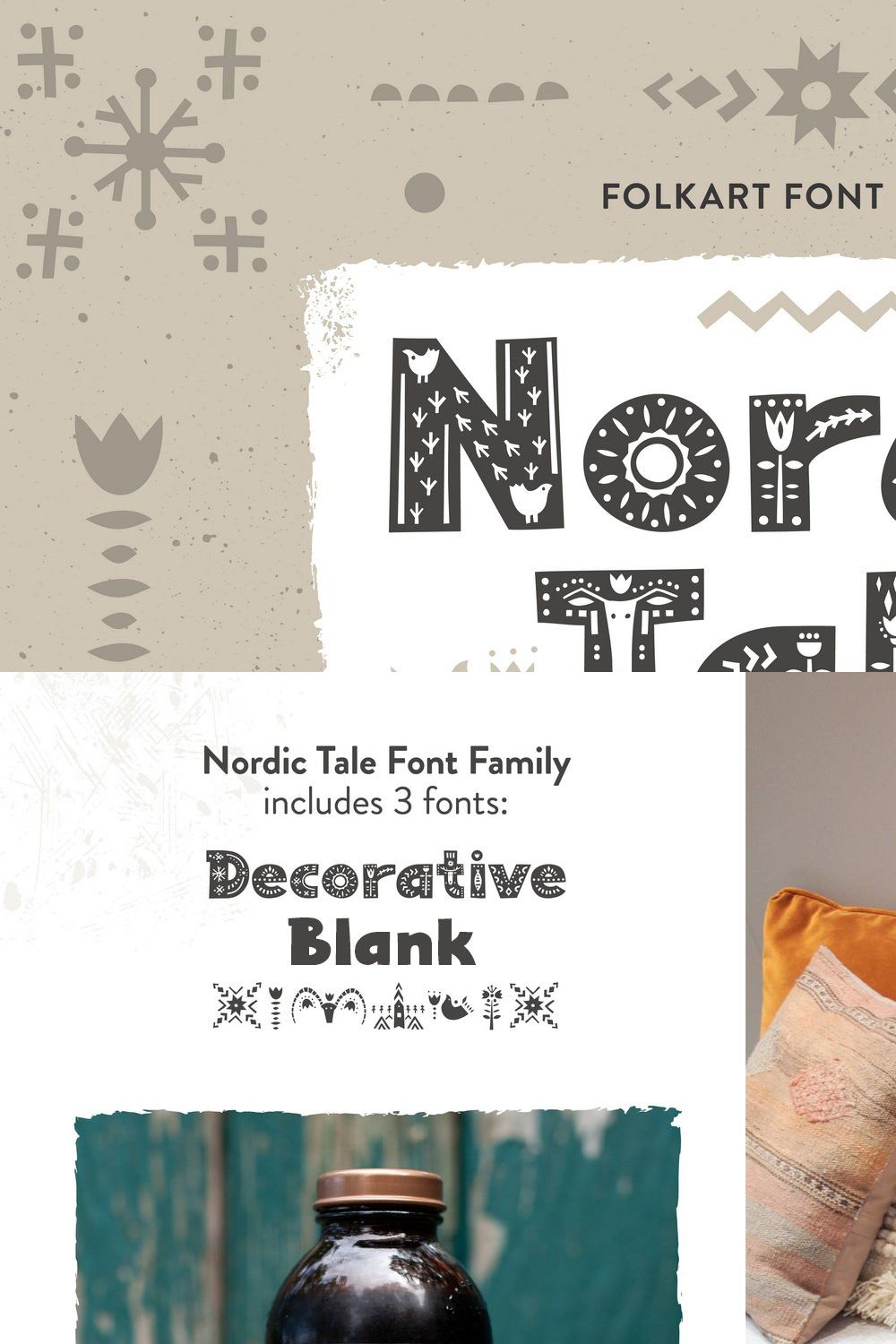 Nordic Tale - Folkart Font Family pinterest preview image.
