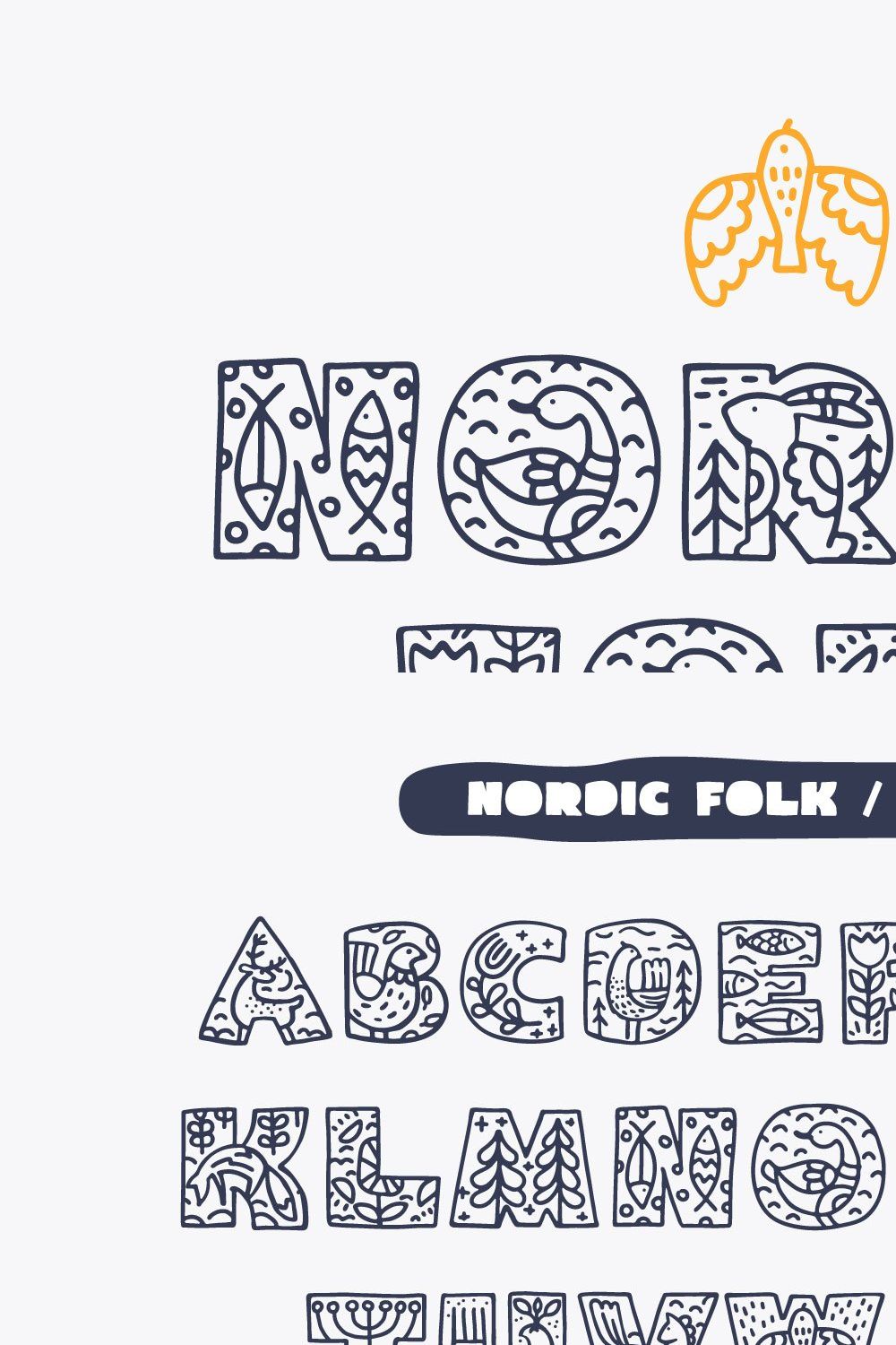 NordicFolk fonts & graphic set pinterest preview image.