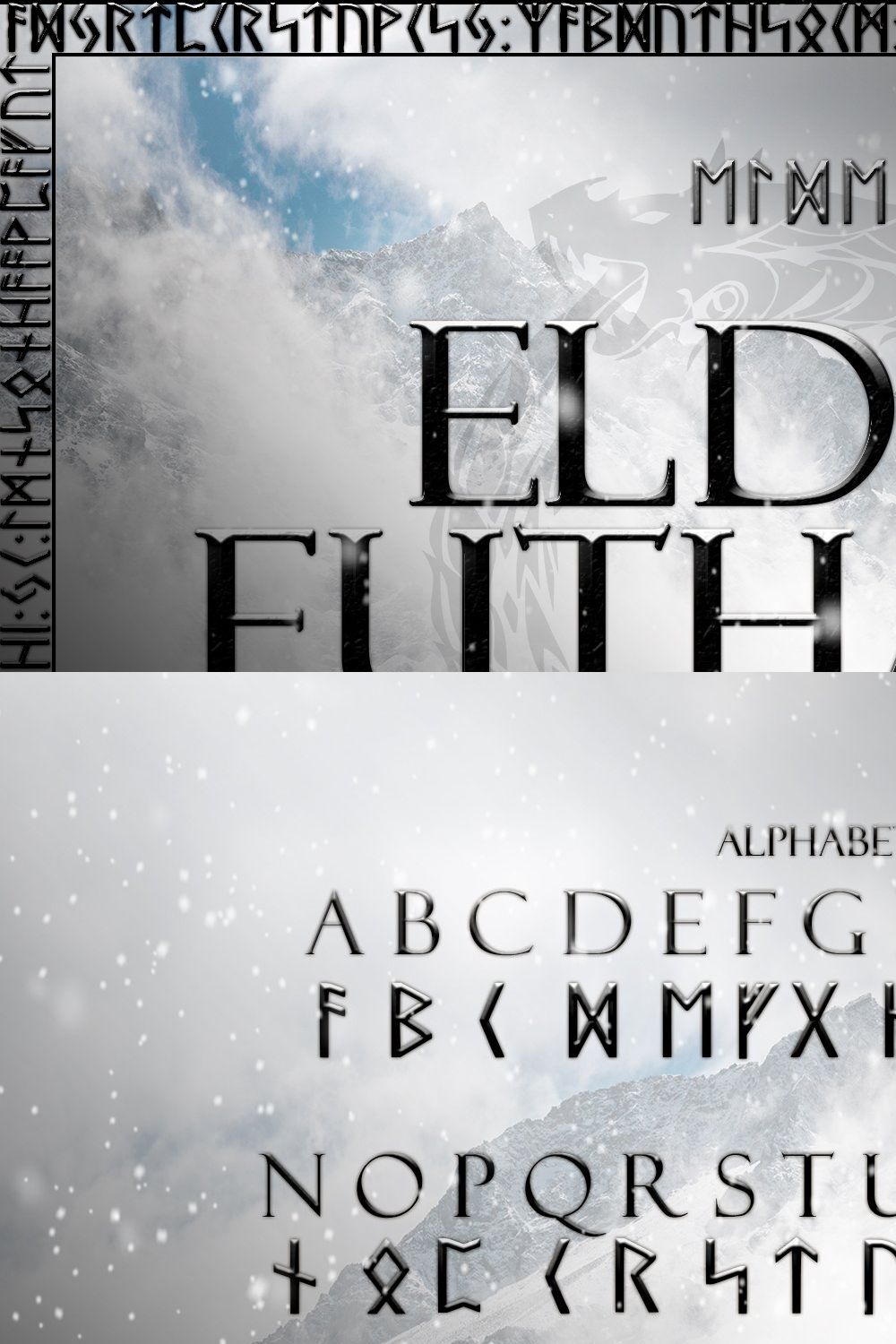 Norse Elder Futhark Typeface pinterest preview image.