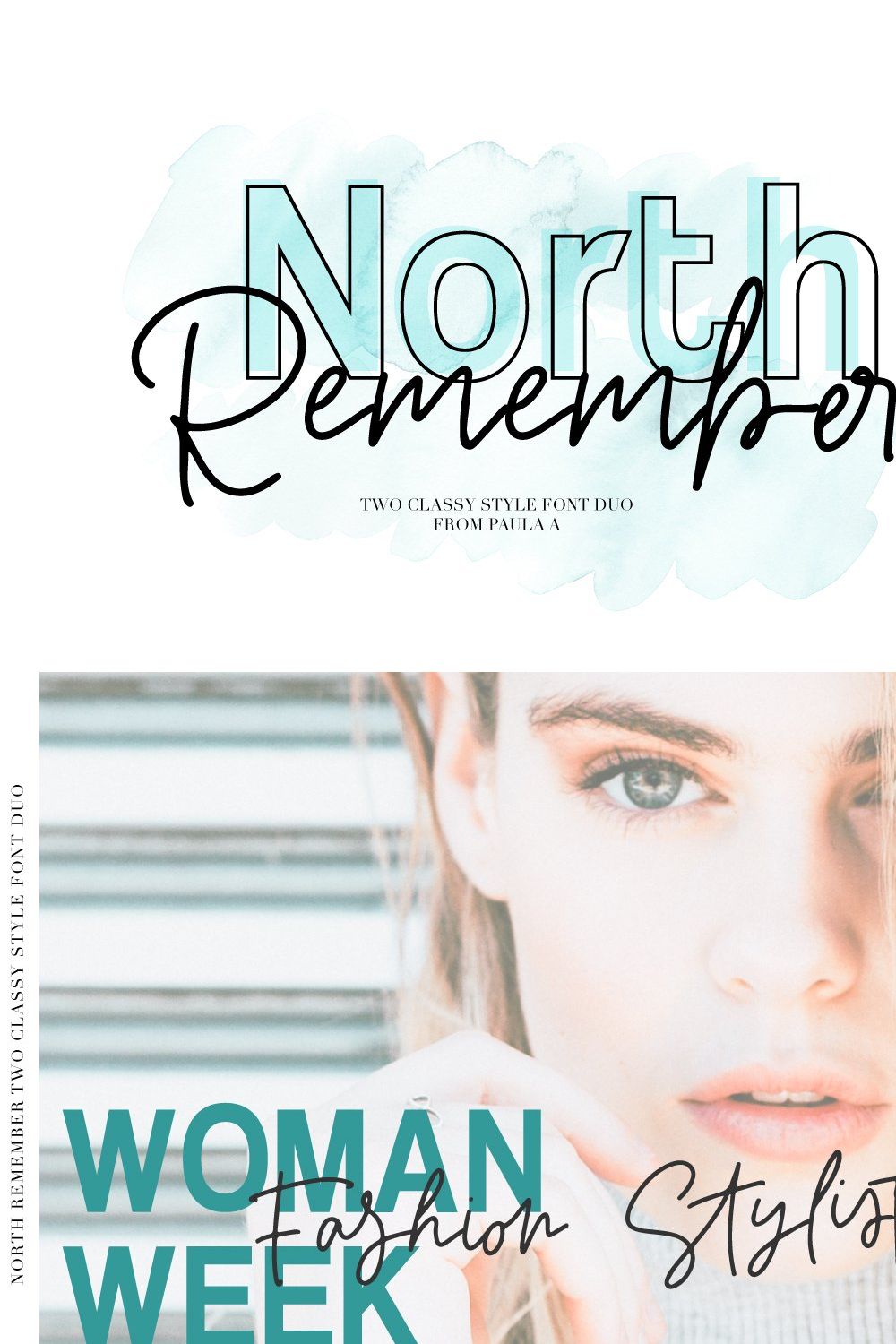 North Remember Font Duo pinterest preview image.