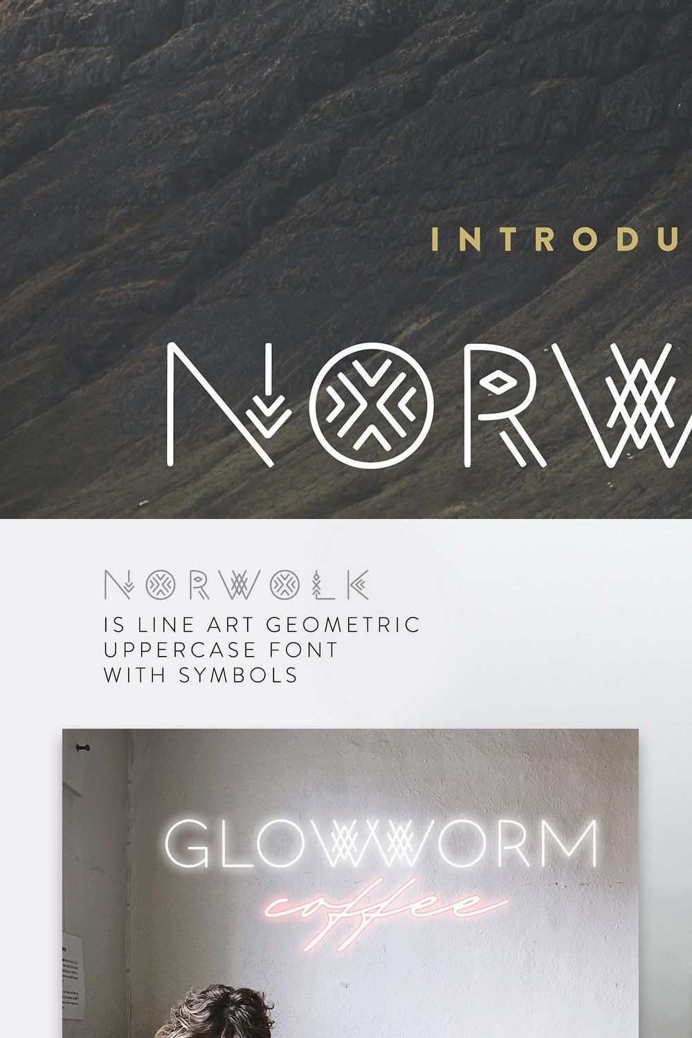 Norwolk - Thin Line Decorative Font pinterest preview image.