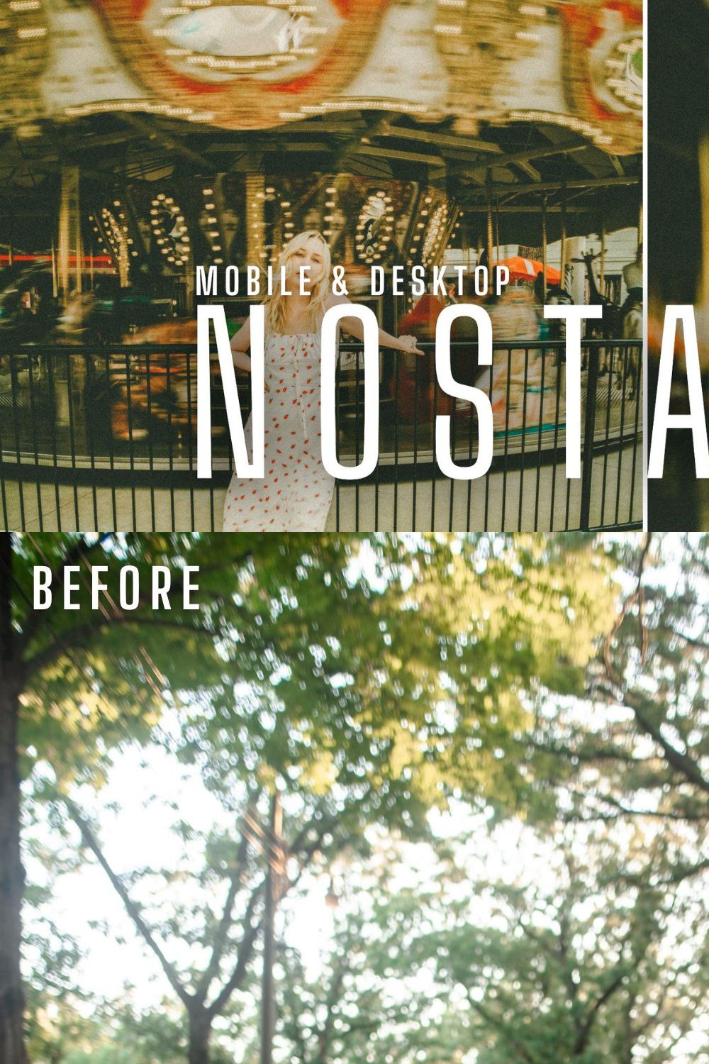 Nostalgia Lightroom Presets Bundle pinterest preview image.