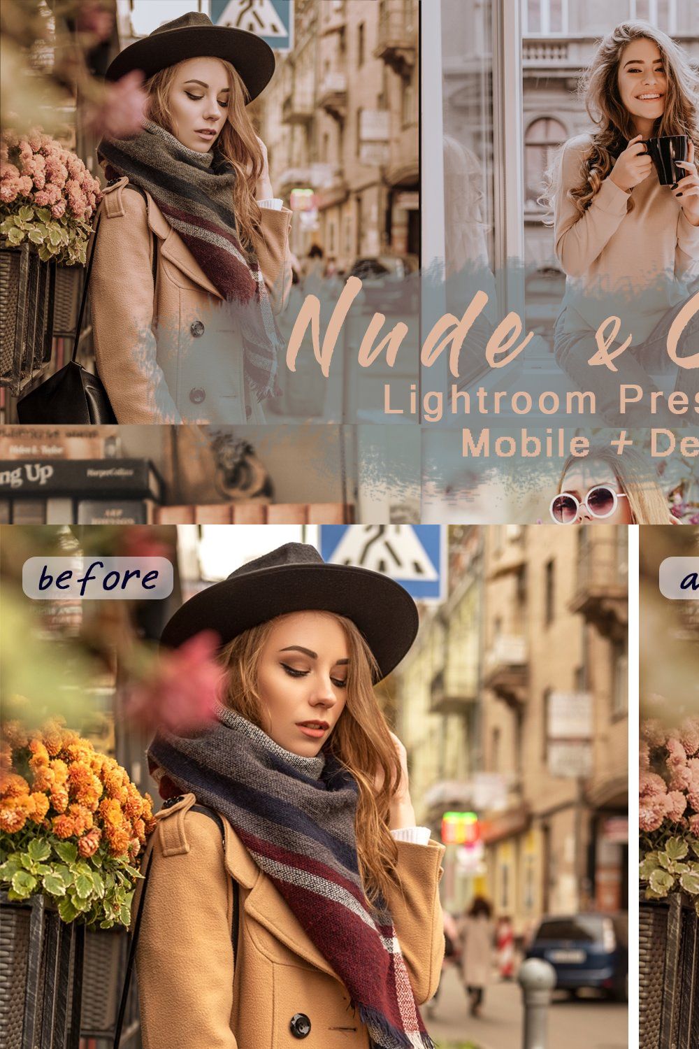 Nude & Creamy - Lightroom Presets pinterest preview image.