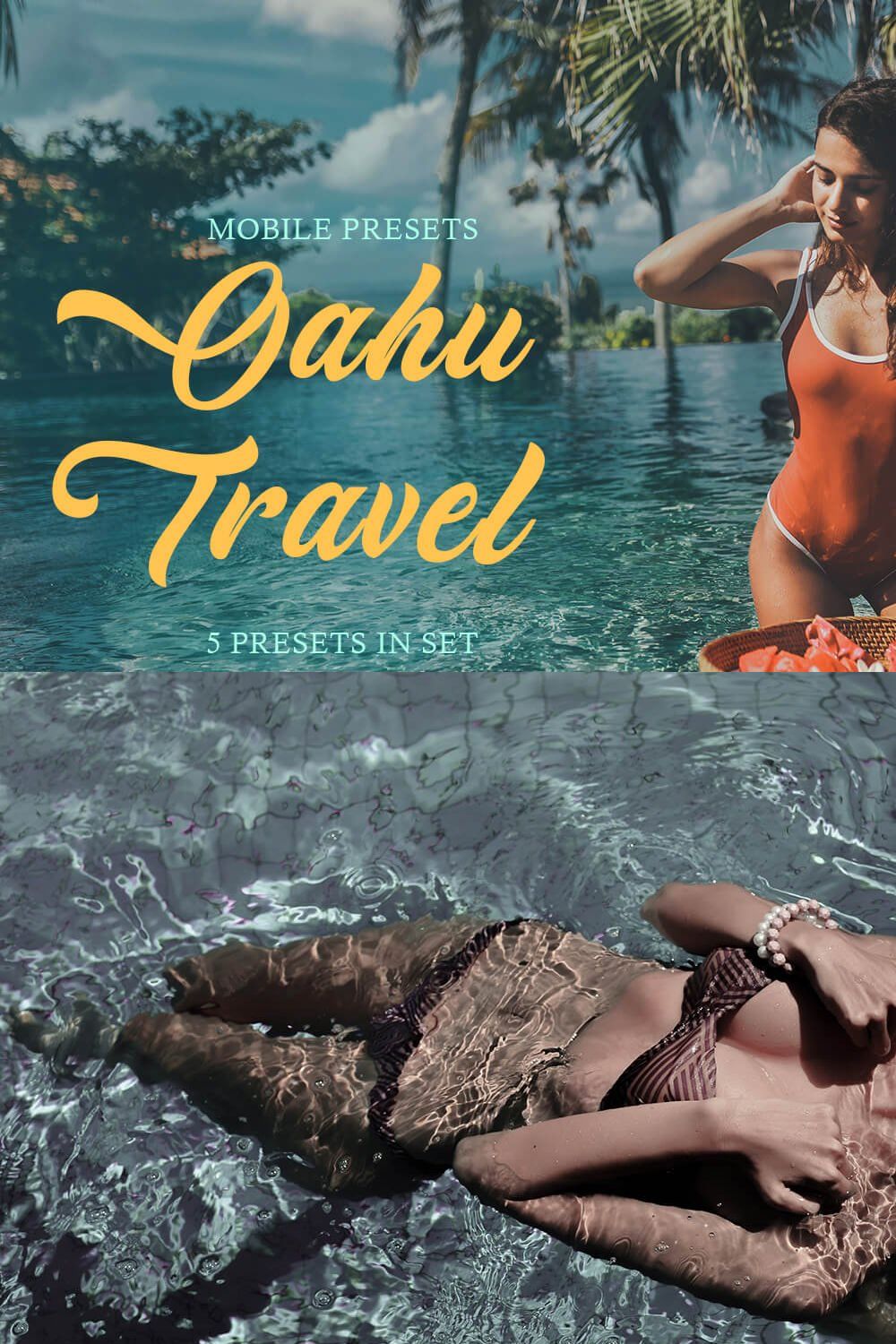 Oahu Travel Mobile Presets pinterest preview image.