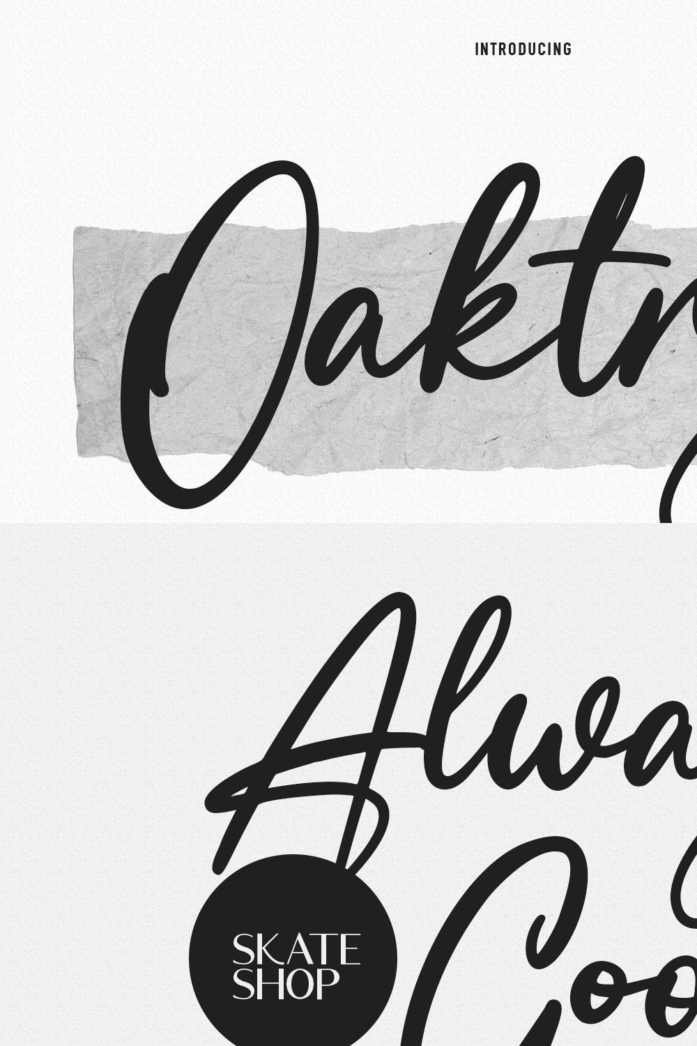 Oaktrys Handwritten Script Font pinterest preview image.