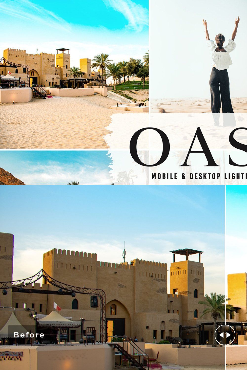 Oasis Pro Lightroom Presets pinterest preview image.