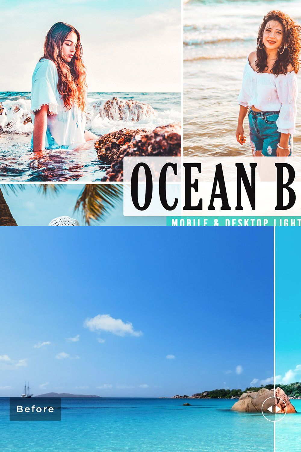 Ocean Breeze Pro Lightroom Presets pinterest preview image.