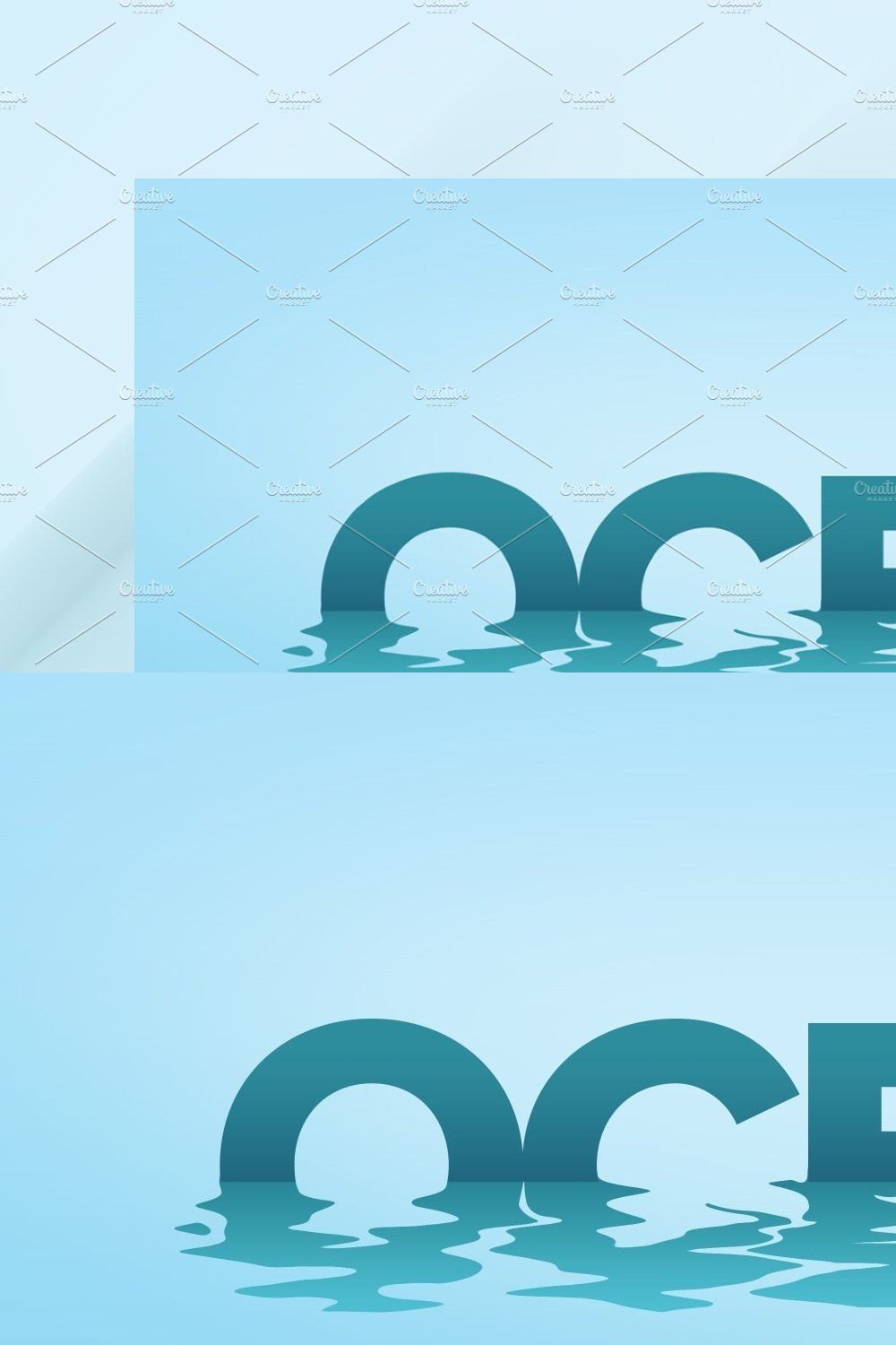 Ocean Text Effect Design pinterest preview image.