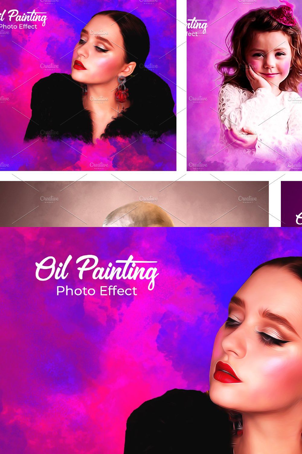 Oil Painting Photo Effect pinterest preview image.