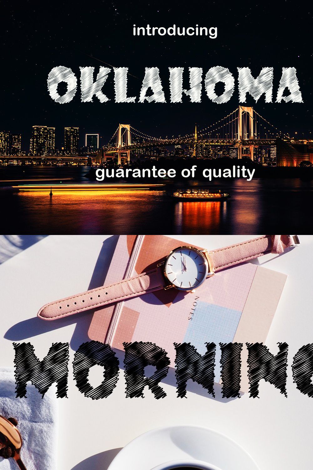 Oklahoma Font pinterest preview image.