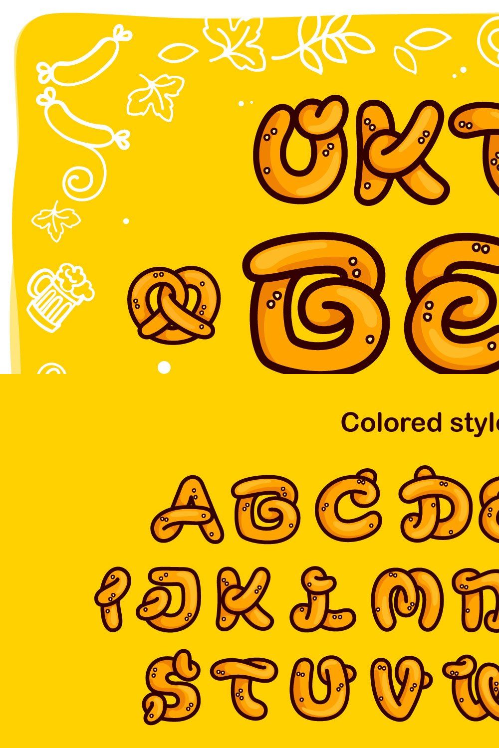 Oktoberfest font / pattern / icons pinterest preview image.