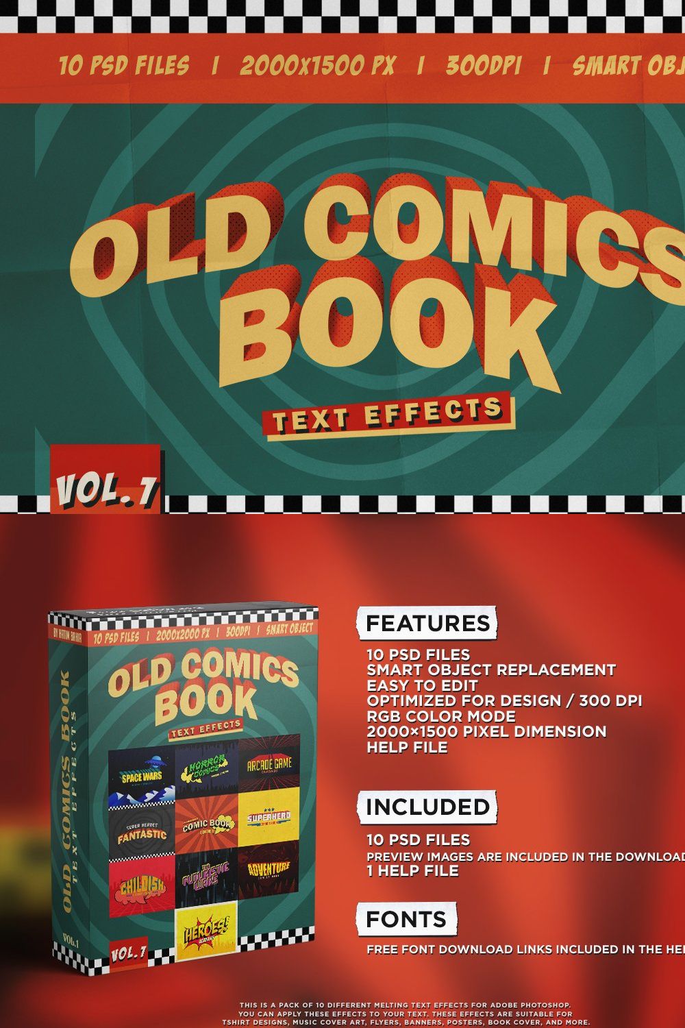 Old Comics Book Text Effects Vol.1 pinterest preview image.